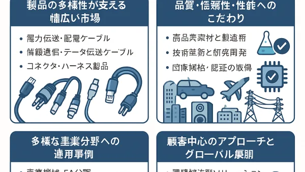 ケーブルおよび接続ソリューション業界の最新動向と主要メーカー