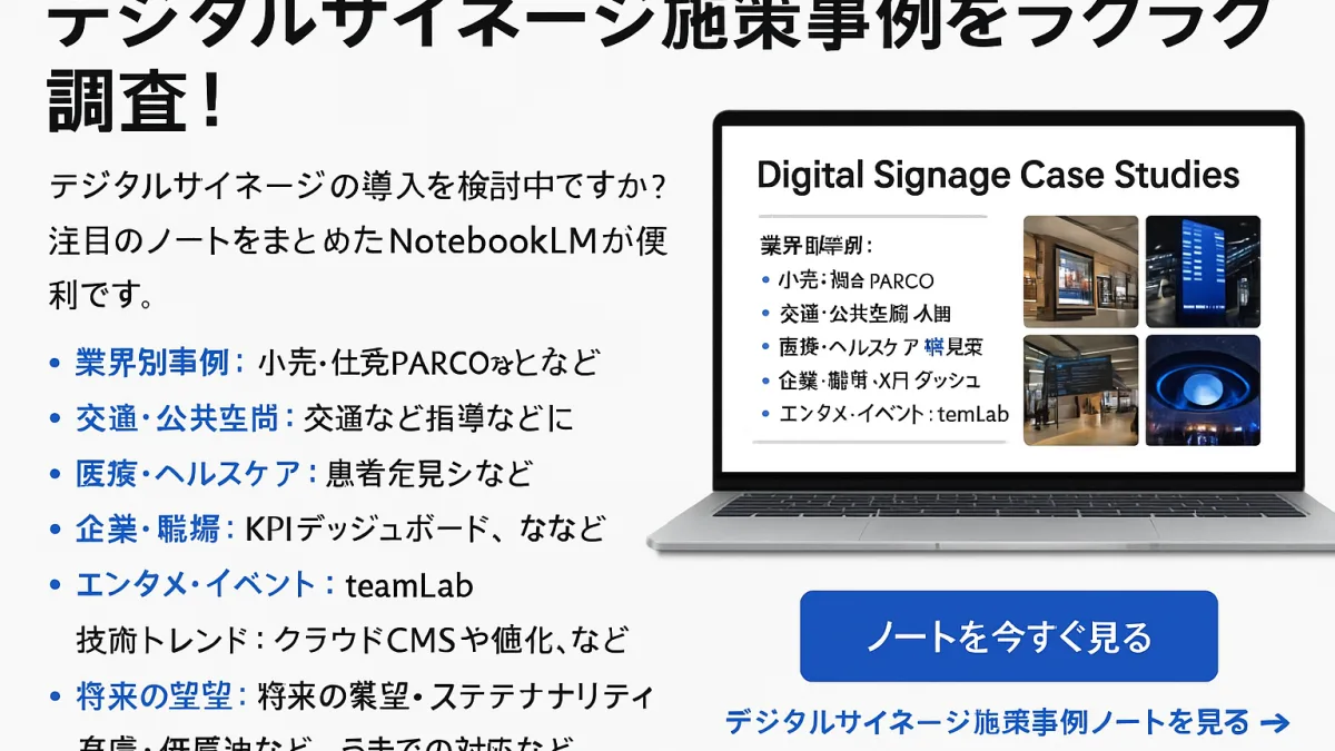 【今すぐ使える】デジタルサイネージの成功事例を一括チェック!最強情報整理ツールを紹介 1 ChatGPT Image 2025年8月6日 23 41 28