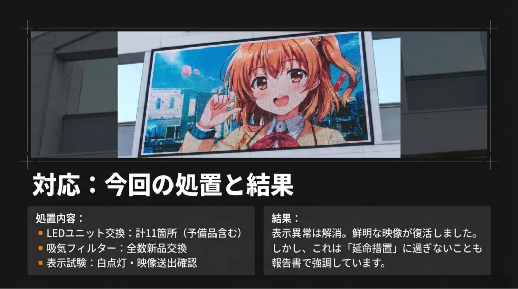 大型LEDビジョン「消えたり点いたり」の正体:11年目の現場から学ぶ予防保全の分岐点 8 9