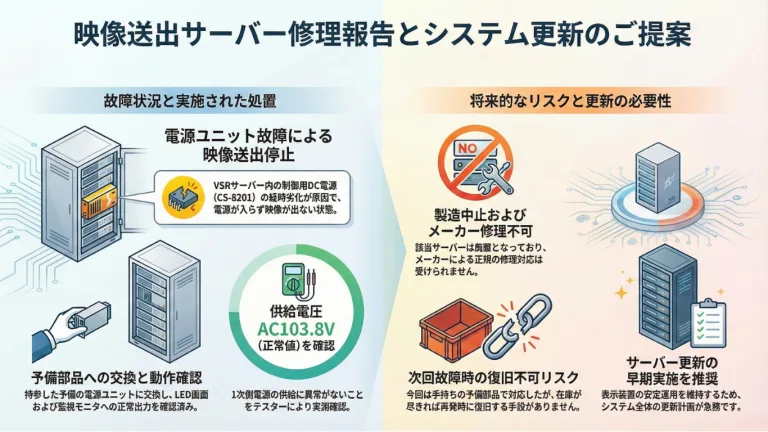 故障診断の思考プロセスを学ぶ:映像送出サーバーのトラブルシューティング実録 10 名称未設定のデザイン 2