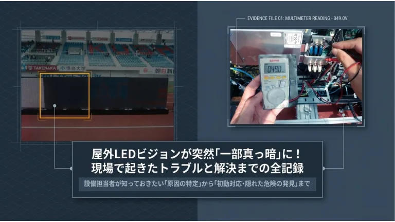 屋外LEDビジョンの「一部消灯」が告げる故障のサインと、見逃してはいけない「漏電」のリスク 5 1 1
