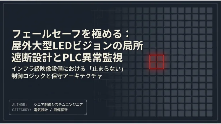 PLC異常監視システムと局所遮断設計による、屋外大型LEDサイネージのフェールセーフ運用 1 1 5